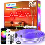 TENDIST 20M RGB LED Neon Rope Lights Outdoor, IP68 Waterproof WiFi Flexible LED Neon Strip Light Alexa Compatible, 24V DIY Music Sync Silicone LED Neon Strip Light for Bedroom, Party, Outdoor Decor
