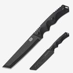 DFACKTO 5.5 Inch Tanto Utility Knife - G10 - Full Tang - High Carbon Stainless Steel - Black