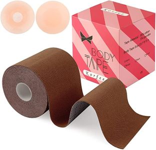Beyolezi AN Boob Tape for Breast Lift, Bob Tape for Large Breasts Skin with 2 PCS Silicone Nipple Cover for Women (Coffee)