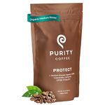 Purity Coffee PROTECT Light-Medium Roast Whole Bean Coffee - Sweet Citrus & Toasted Hazelnut Flavor, Specialty-Grade Organic Arabica Coffee, 12 oz / 340 gm Bag