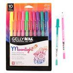 Sakura Gelly Roll Moonlight Gel Pens - Bold Point Opaque Ink Pen for Journaling, Art, or Drawing - Bold Line - Assorted Bright Ink - 10 Pack