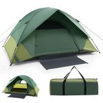 TANGZON 1/2 Person Foldable Camping Tent, Portable Tent Cot with 2 Mesh Window, Removable Rain Fly and Carry Bag, Waterproof & UV Protection Dome Tent for Picnic Hiking Backpacking