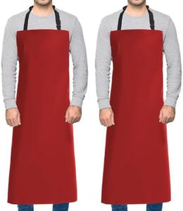 Homsolver 2 Pack Waterproof Rubber Vinyl Apron for Women, Lightweight Chemical Resistant Industrial Work Apron, Adjustable Plastic Aprons for Dishwashing Butcher Dog Grooming Lab Work Fish Cleaning
