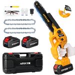 8000mAh Mini Chainsaw Cordless 8 Inch - APROTII Battery Powered Chain Saw Brushless,Electric Chain Saw Cordless, Hand Held Chainsaw for Gardening Tree Pruning Wood Cutting