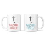 TeHe Gifts Gift for Auntie & Uncle - Mug Set of Two from Nephew Niece for Birthday Christmas Godparents