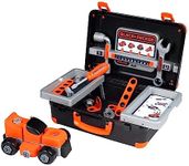 SMOBY Black & Decker Kids Tool Box - Children's Toy Tool Pretend Play Tools Kit - stickers for the 6 hand hold play tools in the portable Tool Box Carry Case for Boys and Girls Age 3 4 5 6 7 Years Old