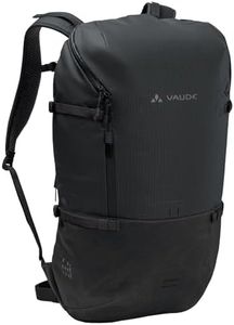 VAUDE Cityrucksack CityGo II 30 Liter Schwarz, wasserdichter Rucksack Damen & Herren, leichter Daypack für Städtetrips mit Laptop-Fach, Rolltop Rucksack ideal für den urbanen Alltag