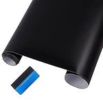 NewL Matte Black Vinyl Wrap Self Adhesive Air Release Bubble - Outdoor Rated for Automotive Use Knife + Hand Tool (45cm x 152cm)