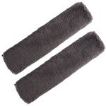 2 Pack Seat Belt Pads, Seatbelt Strap Cover Soft Faux Big Rabbit Fur Car Seat Belt Covers Comfort Car Harness Pads Protect Shoulder Neck Padding for Kids, Adults(Gray)