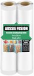 AussieFusion Vacuum Sealer Bags Rolls - 2 Pack, 28CM x 6M - BPA Free, Compatible with All Vacuum Machines, Food Saver, Weston and More - Perfect for Meal Prep or Sous Vide Cooking