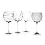 MIKASA Set of 4 Cheers Crystal Balloon Glasses, Silver