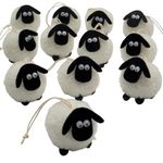 Home Decoration Plush Lamb Pendants Hanging Ornament 12 Pack