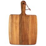 Acacia Wood Cutting Board - Wooden Kitchen Cutting Board for Meat, Cheese, Bread,Vegetables &Fruits- Charcuterie Board Cheese Serving Board with Handle (15"x10")