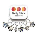 Sheep Locking Crochet Knitting Stitch Markers with Storage Case | Handmade by Pretty Warm Designs | Removable Locking Clip Metal Enamel Charm Set Fun Gift for Christmas Pattern Helper Accessories Tool