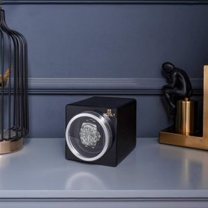MOZSLY Single Watch Winder – Black Automatic Watch Rotator