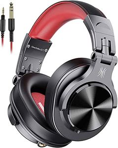 OneOdio A71 Hi-Res Studio Recording Headphones - Wired Over Ear Headphones with SharePort, Professional Monitoring & Mixing Foldable Headphones with Stereo Sound (Red)