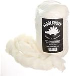 Woolbuddy Needle Felting Wool, Handmade Carded Core Wool for Wool Felting, White Wool Roving for Wet Painting, DIY Drier Balls and Felting Pad, Felting Supply and Bulk Chunky Yarn (8oz)