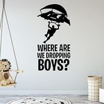 Gaming Room Decor Wall Stickers, Where are We Dropping Boys Gaming Vinyl Wall Decal for Boys Room Decor, Game Stickers Poster Murals for Gamer Room Video Room