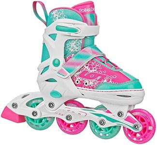 Roller Derby ION 7.2 Girl's Adjustable Inline Skates White/Mint/Pink Size Small (11-1)