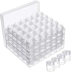 Kurtzy Caja Organizador Abalorios - Envases para Cosmetica Plástico Transparente con 30 Botes (Pack de 3) Botes Pequeños de Plastico Desmontables con Tapa - Pintura de Puntos, Cuentas, Joya, Nail Art
