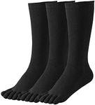 HABITER Women's Toe Socks Cotton Crew Athletic Running Five Finger Socks