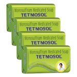 Tetmosol Medicated Soap- fights skin infections, itching with lime like fragrance for daily bathing - Pack of 4 (4x100gms)