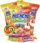 Hi-Chew Plus Fruit Sunrise Mix Chewy Candies, Real Fruit Pieces Inside, Authentic Japanese Candy, Fridge Magnet Included, Pack of 3, 2.82 Ounces