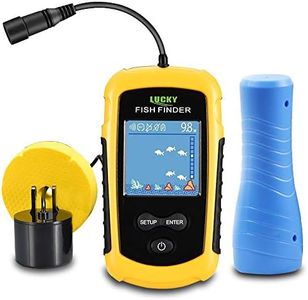 LUCKYLAKER Ice Portable Fishing Fish Finder Wired Handheld Fishing Finders Kayak Sonar Sensor Fish Finder Transducer Depth Finder LCD Monitor for Boat Canoe