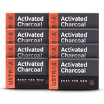 Ustraa Deo Soap For Men With Activated Charcoal, 8 x 100 G (Pack Of 8) | With Activated Charcoal | Rich Intense Musk Fragrance | Powerful fragrance | Rich & Intense Foam