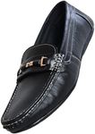 NEULY QUBE-9 Men's Geniune Leather Casual Moccasin Loafer Shoes (Black, Numeric_10)