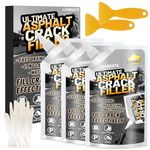 Asphalt Crack Filler, 4.5LB High Elasticity Driveway Crack Filler, Self Leveling Waterproof Repair Sealant for Driveway, Walkway, Road, Blacktop Concrete Joint, Indoor & Outdoor - Black (74oz)