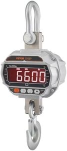 VEVOR Hanging Scale, Crane Scale Industrial Heavy Duty with Remote Control, Cast Aluminum Case & LED Screen, 6600 lbs/3000 kg, Digital Crane Scale High Precision for Construction, Factory, Farm