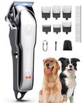 Professional Dog Clippers for Thick Heavy Coats/Low Noise, Cordless Dog Hair Trimmer for Grooming 7000 RPM, Dog Grooming Kit with Ceramic Blade, Dog Shaver Cat for Pets & Animals (MS041)