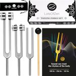 Tuning Forks for Healing (128Hz, 256Hz, 512Hz) — Body Weighted Tuning Forks Medical for Chakra Healing — Ideal Spiritual Gift for Women — Tuning Fork Set Frequency Healing Devices