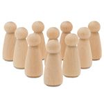 Wood Peg Dolls Large 3-1/2 inch, Mom/Angel Shape Peg People, Pack of 50 Unfinished Jumbo Peg Dolls to Paint