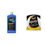 Meguiar's Marine RV 50 Boat Cleaner Wax M5032 946ml One Step & X3080EU Even Coat 5 Inch Microfibre Applicator Pads (2 Pack) for Hand Applying Compounds, Polishes and Leather Cleaners