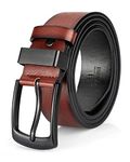 EsengNoyi Brown Leather Belt for Men, Mens Casual Belts for Jeans with Single Prong Buckle (Brown, M - waist 32"-35")