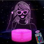 NIEBYI TS Cool Night Light,3D TS Singer Merch Lamp Gifts for Fans 16 Color Changing Light with Remote,Room Decor,Mood Lamp Party Supplies Gift Teens Music Lover Boys Girls