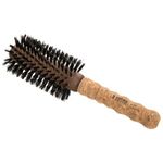 Ibiza Hair Professional Round Boar Hair Brush (G4, 65mm), Hybrid Swirled Boar & Carbon Fiber Nylon Bristles with Cork Handle, For Crown of the Head Volume, Add Texture & Shine for Medium to Long Hair