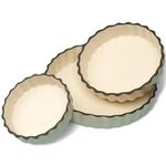 Claymistry Ceramic Coke Cap Shaped Dinner & Snack Ivory Serving Tray | Set of 3 | Small 15cm * 15cm * 3cm | Medium 19cm * 19cm * 4cm | Big 22cm * 22cm * 5cm | Matte | Dishwasher & Microwave Safe