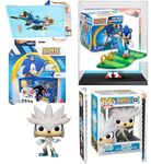 Red Knuckles Flocked Figure 90's Retro Game Bundled with Classic Video Collection Crash Bandicoot Pop! Head Metallic Exclusive + Sonic Hedgehog 2 Items