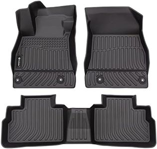 Findway F100 3D Car Floor Mat/Liner (TPE Rubber) Compatible with Nissan Sentra 2020-2024, All Weather, Laser Scanned, Great Coverage. for 1st & 2nd Row - Black