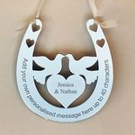 Personalised Doves Wedding Bridal Gift Lucky Keepsake Horseshoe. AGiftForYouUK JS1