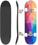 Skateboard 31 Inch Pro Complete Skate Boards with 11 Layer Maple Deck for Beginners Kids Boys Girls