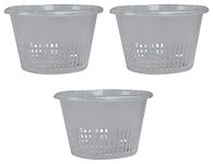 KOLKATA ORCHID ONLINE Plastic 8-inch Orchid/Hydroponics Clear Pot, Set of 3