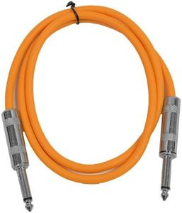 Seismic Audio Speakers Guitar Cables, TS ¼” Guitar Cables, Orange, 3 Feet
