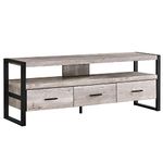 Monarch Specialties I 2822 Tv Stand, 60 Inch, Console, Media Entertainment Center, Storage Drawers, Living Room, Bedroom, Metal, Laminate, Beige, Black