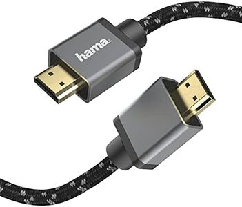 Hama Premium HDMI Kabel 1 Meter Ultra High Speed (Exzellentes Monitorkabel 4K / 8K, 48 Gbit/s, UHD Bildschirmkabel eARC, Ethernet, HDR, Aramidfaser Kabelmantel, HDMI 2.1 Kabel 120 Hz/60 Hz) 1m