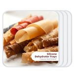 Dehydrator Fruit Roll Trays, [4 Pack] 14x 14inch Fruit Leather Sheet Square Non Stick Silicone Mats with Edge for Dried Liquid/Egg/Herbs/Meat