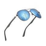 ZENOTTIC Polarized Aviator Sunglasses for Men Carbon Fiber Temple Pilot Sun Glasses with Mirrored Lens UV Protection